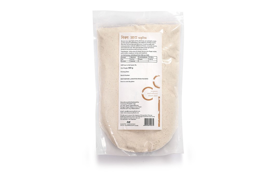 Conscious Food Seven Grain Flour Mixed Atta with Wheat   Pack  500 grams